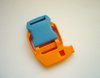 Klickverschluss mit SOS Pfeife, blau & orange, Brustgurt, Versteller, 16mm, 5/8"