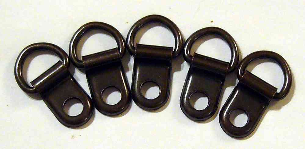 D-Ring 9mm Loch 4,3mm 10 Ringösen vernickelt mit Halter 