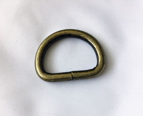5 D-Ringe,E/Altmessing, geschweißt, 3/4", ca. 20x4,6mm