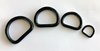 5 x D-Ring, Stahl, schwarz 1 1/2", ca. 38x32x6,2mm