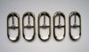 Fünf Zierschnallen, Stahl/vernickelt, oval, 1/2", 13 mm